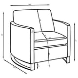 Corliss Upholstered Curved Track Arm Chair Beige
