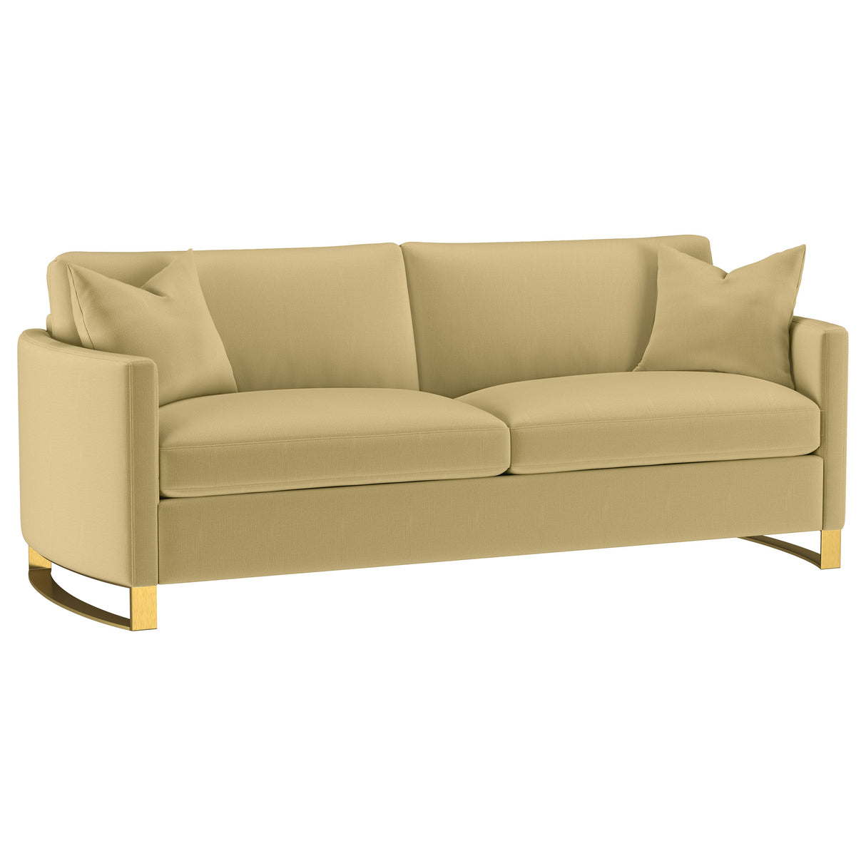 Furniture City Houma - Coaster - Corliss Upholstered Curved Track Arm Sofa Camel - 508824