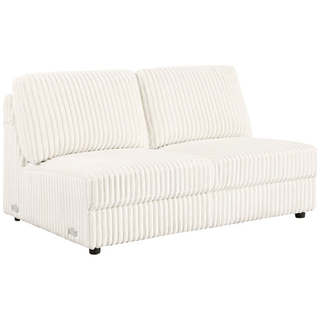Furniture City Houma - Coaster - Emberson Upholstered Armless Loveseat Ivory - 508853
