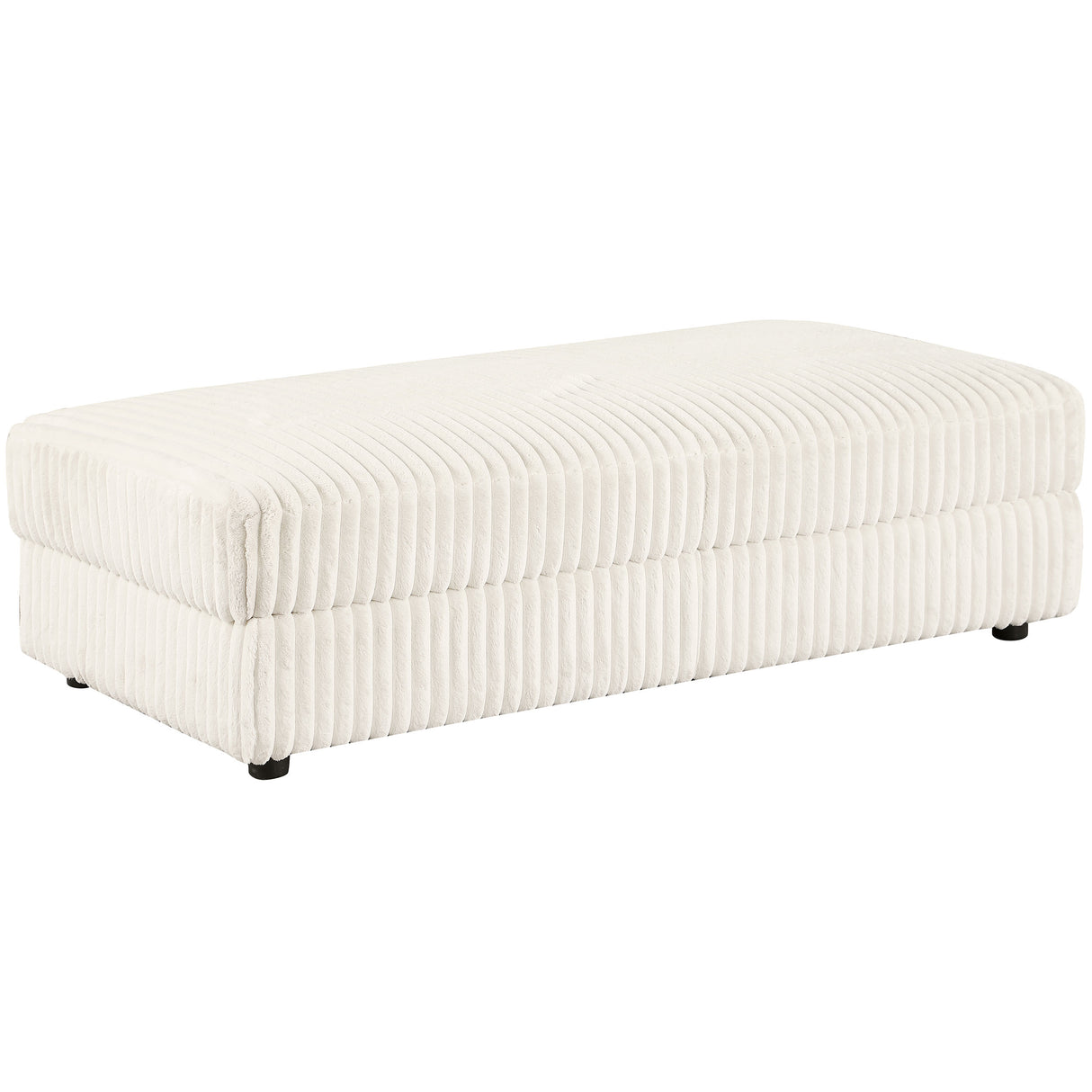 Furniture City Houma - Coaster - Emberson Upholstered Rectangular Storage Ottoman Ivory - 508855