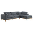 Furniture City Houma - Coaster - Persia Upholstered Track Arm Sectional Sofa Grey - 508857