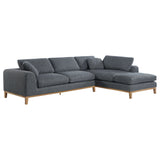 Furniture City Houma - Coaster - Persia Upholstered Track Arm Sectional Sofa Grey - 508857
