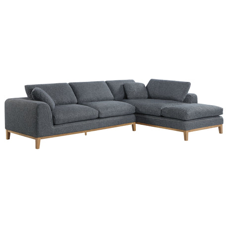 Furniture City Houma - Coaster - Persia Upholstered Track Arm Sectional Sofa Grey - 508857