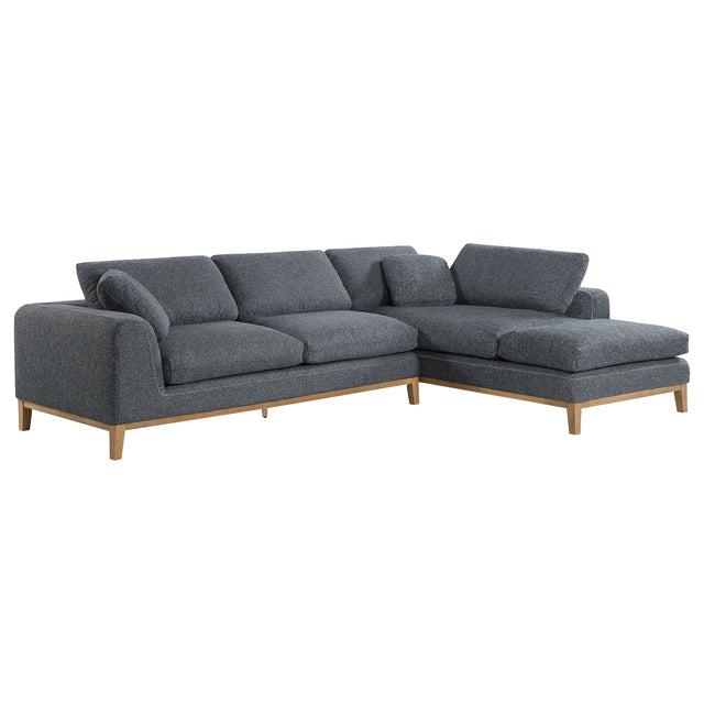 Furniture City Houma - Coaster - Persia Upholstered Track Arm Sectional Sofa Grey - 508857