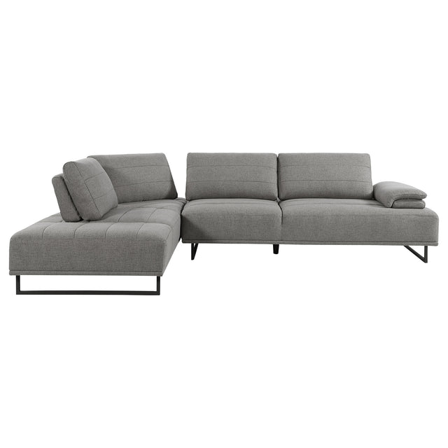 Furniture City Houma - Coaster - Arden Upholstered Sectional Sofa with Adjustable Back Taupe - 508888