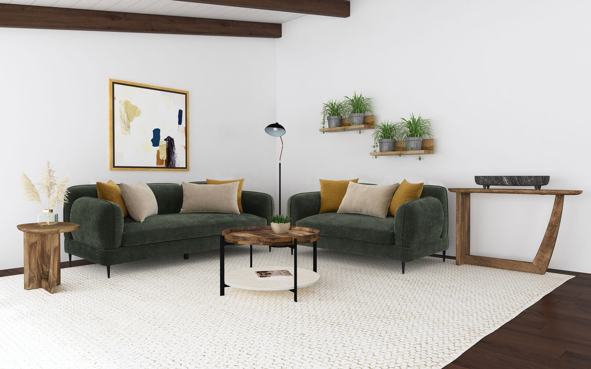 Furniture City Houma - Coaster - Jade 2-piece Chenille Upholstered Sofa Set Green - 509131-S2