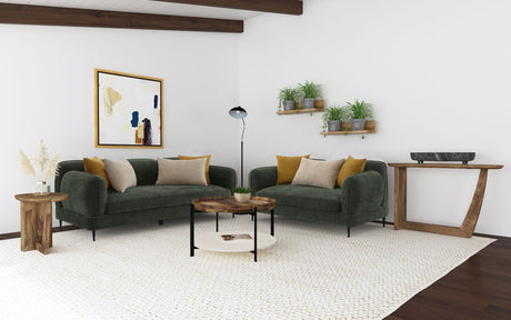 Furniture City Houma - Coaster - Jade 2-piece Chenille Upholstered Sofa Set Green - 509131-S2