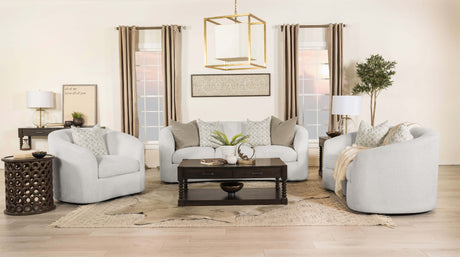 Furniture City Houma - Coaster - Rainn 3-piece Boucle Upholstered Sloped Arm Sofa Set Latte - 509171-S3