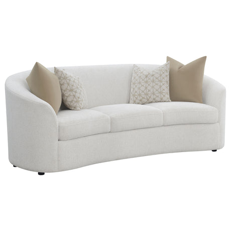 Furniture City Houma - Coaster - Rainn Boucle Upholstered Sloped Arm Sofa Latte - 509171