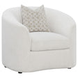 Furniture City Houma - Coaster - Rainn Boucle Upholstered Sloped Arm Accent Chair Latte - 509173