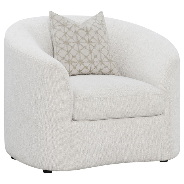Furniture City Houma - Coaster - Rainn Boucle Upholstered Sloped Arm Accent Chair Latte - 509173
