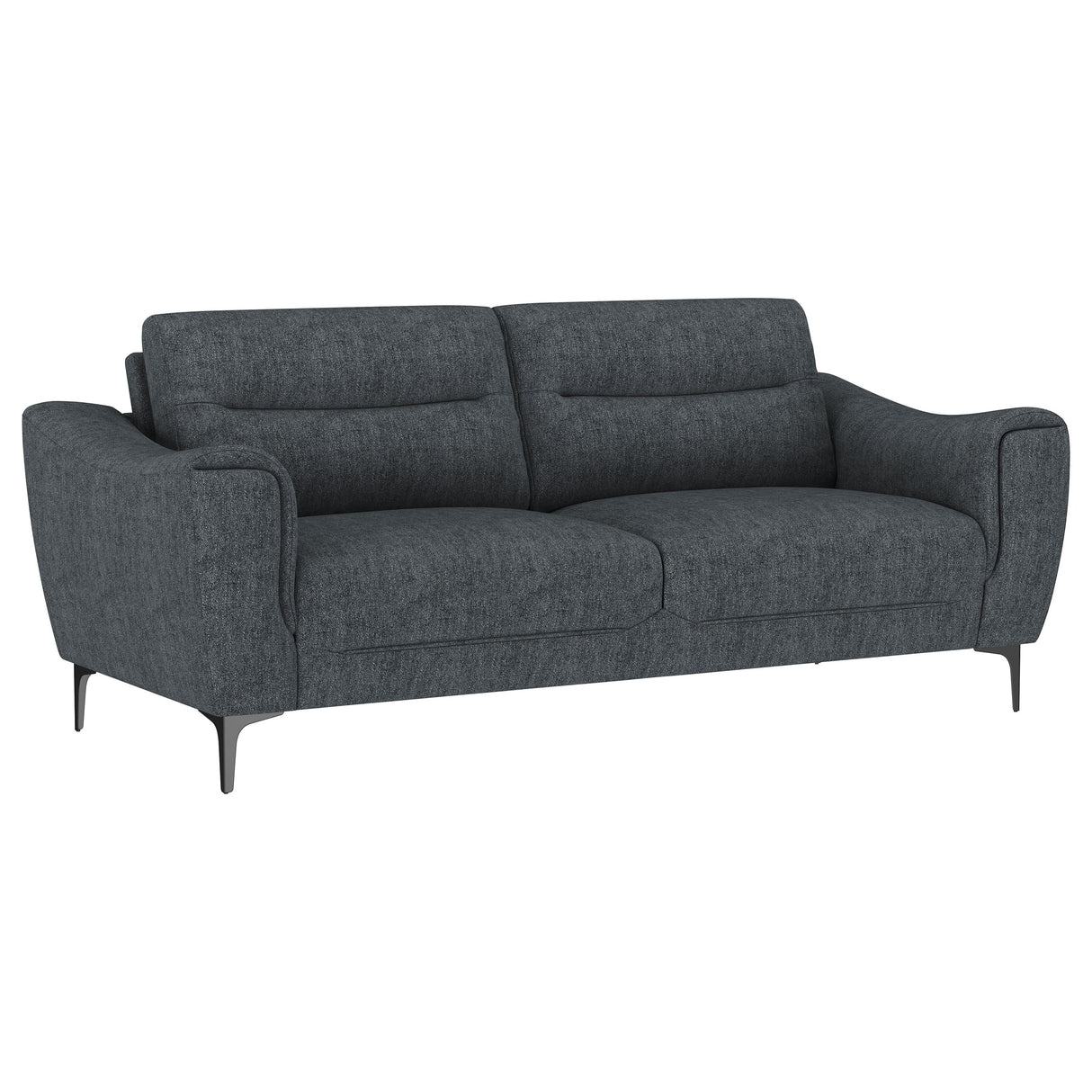 Furniture City Houma - Coaster - Nolan Upholstered Sloped Track Arm Sofa Charcoal - 509281