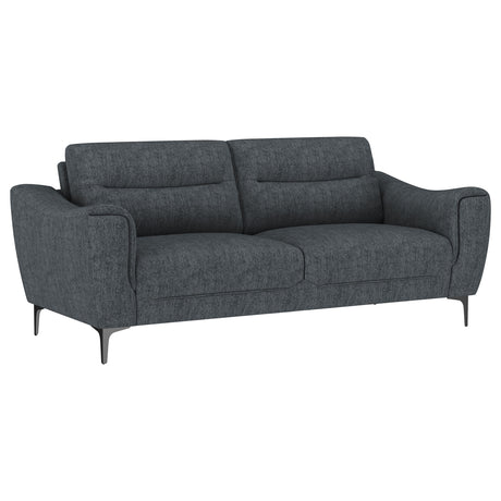 Furniture City Houma - Coaster - Nolan Upholstered Sloped Track Arm Sofa Charcoal - 509281