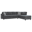 Furniture City Houma - Coaster - Mccord Upholstered Track Arm Sectional Sofa Dark Grey - 509347