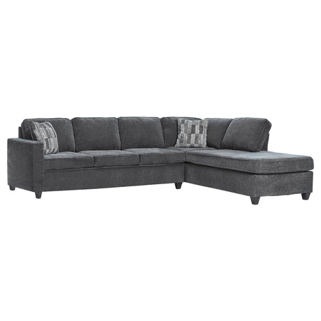 Furniture City Houma - Coaster - Mccord Upholstered Track Arm Sectional Sofa Dark Grey - 509347