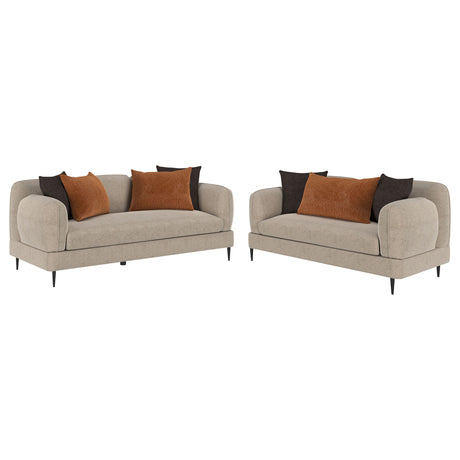 Furniture City Houma - Coaster - Jade 2-piece Chenille Upholstered Sofa Set Latte - 509411-S2
