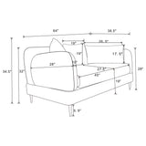 Jade Chenille Upholstered Sculpted Track Arm Loveseat Latte