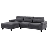 Furniture City Houma - Coaster - Caspian Upholstered Curved Arm Chaise Sectional Sofa Grey - 509540