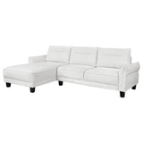Furniture City Houma - Coaster - Caspian Upholstered Curved Arm Chaise Sectional Sofa White - 509550