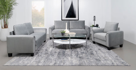 Furniture City Houma - Coaster - Davis 3-piece Upholstered Rolled Arm Sofa Grey - 509634-S3