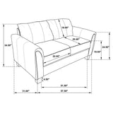 Davis 3-piece Upholstered Rolled Arm Sofa Grey