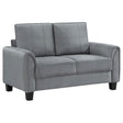 Furniture City Houma - Coaster - Davis Upholstered Rolled Arm Loveseat Grey - 509635