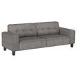 Furniture City Houma - Coaster - Deerhurst Upholstered Track Arm Tufted Sofa Charcoal - 509641