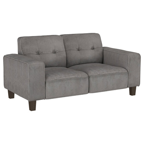 Furniture City Houma - Coaster - Deerhurst Upholstered Track Arm Tufted Loveseat Charcoal - 509642