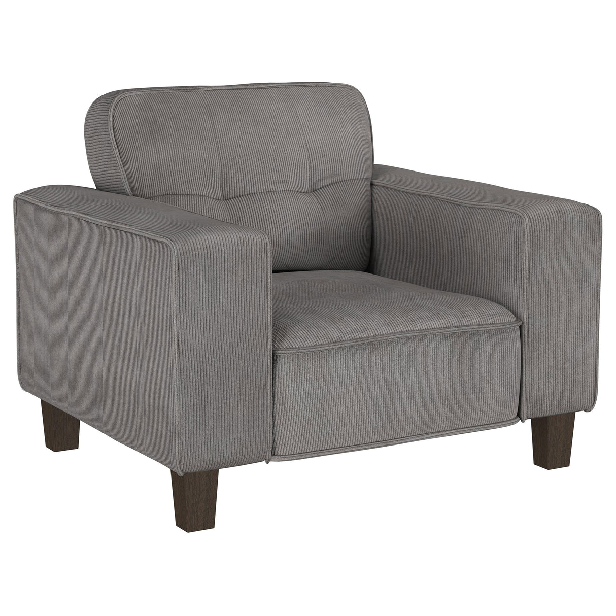 Furniture City Houma - Coaster - Deerhurst Upholstered Track Arm Tufted Accent Chair Charcoal - 509643