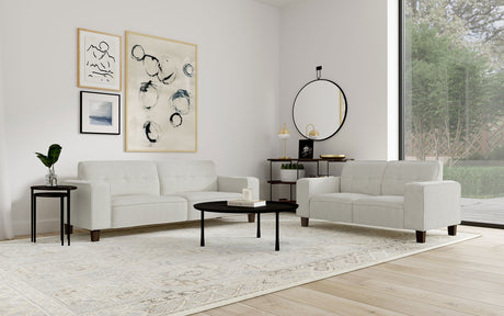 Furniture City Houma - Coaster - Deerhurst 2-piece Upholstered Track Arm Sofa Set Greige - 509647-S2