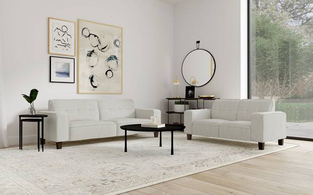 Furniture City Houma - Coaster - Deerhurst 2-piece Upholstered Track Arm Sofa Set Greige - 509647-S2