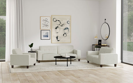 Furniture City Houma - Coaster - Deerhurst 3-piece Upholstered Track Arm Sofa Set Greige - 509647-S3