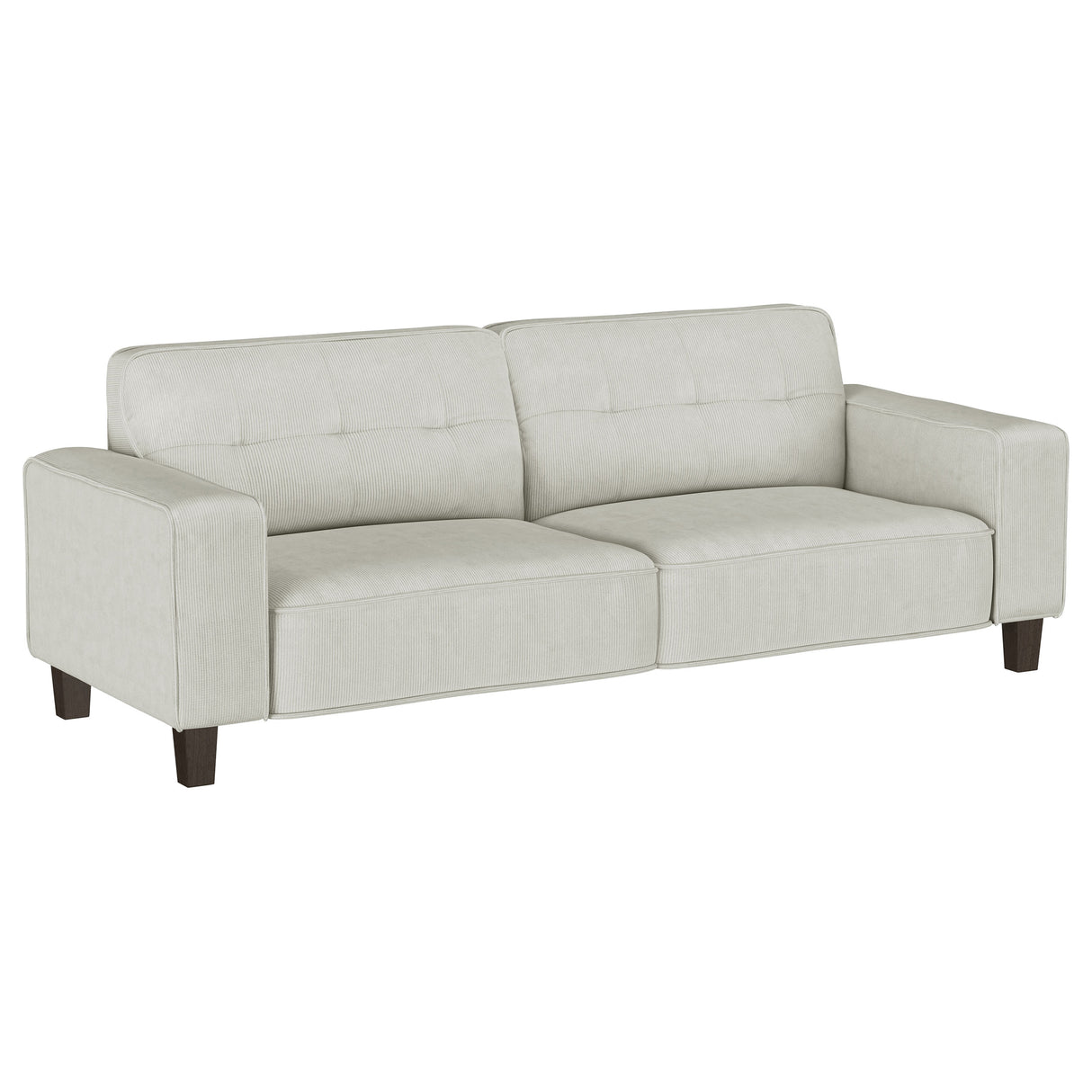 Furniture City Houma - Coaster - Deerhurst Upholstered Track Arm Tufted Sofa Greige - 509647