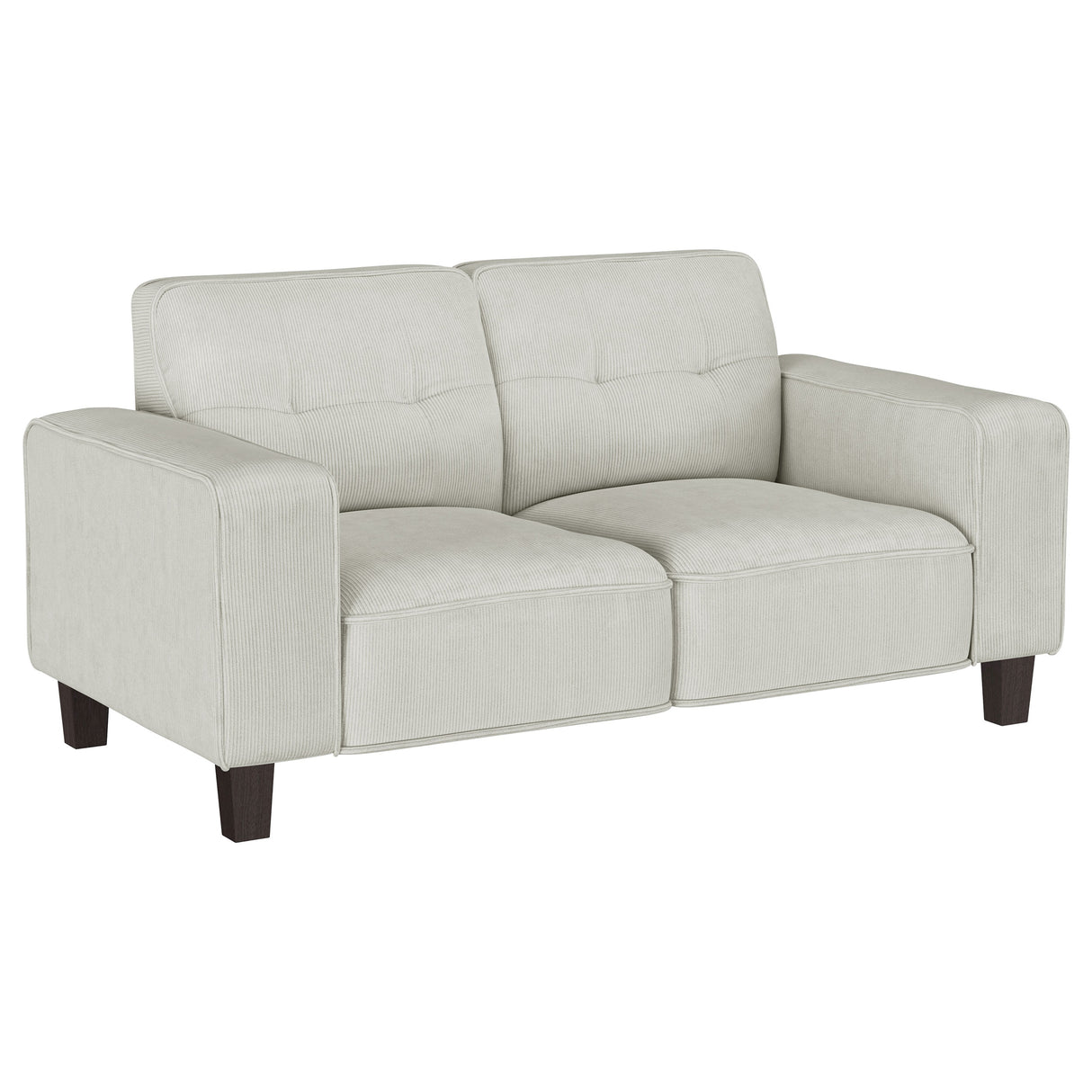 Furniture City Houma - Coaster - Deerhurst Upholstered Track Arm Tufted Loveseat Greige - 509648