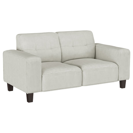Furniture City Houma - Coaster - Deerhurst Upholstered Track Arm Tufted Loveseat Greige - 509648