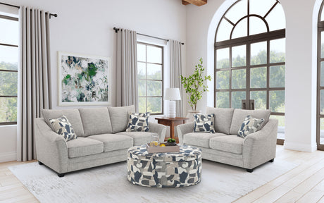 Furniture City Houma - Coaster - Tomkins 2-piece Boucle Upholstered Sofa Set Light Grey - 509671-S2