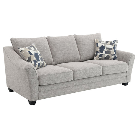 Furniture City Houma - Coaster - Tomkins Boucle Upholstered Sofa Light Grey - 509671