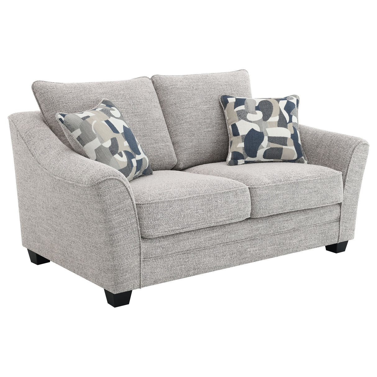 Furniture City Houma - Coaster - Tomkins Boucle Upholstered Loveseat Light Grey - 509672