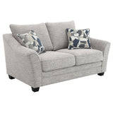Furniture City Houma - Coaster - Tomkins Boucle Upholstered Loveseat Light Grey - 509672