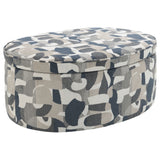 Furniture City Houma - Coaster - Tomkins Oval Upholstered Storage Ottoman Indigo Blue - 509674