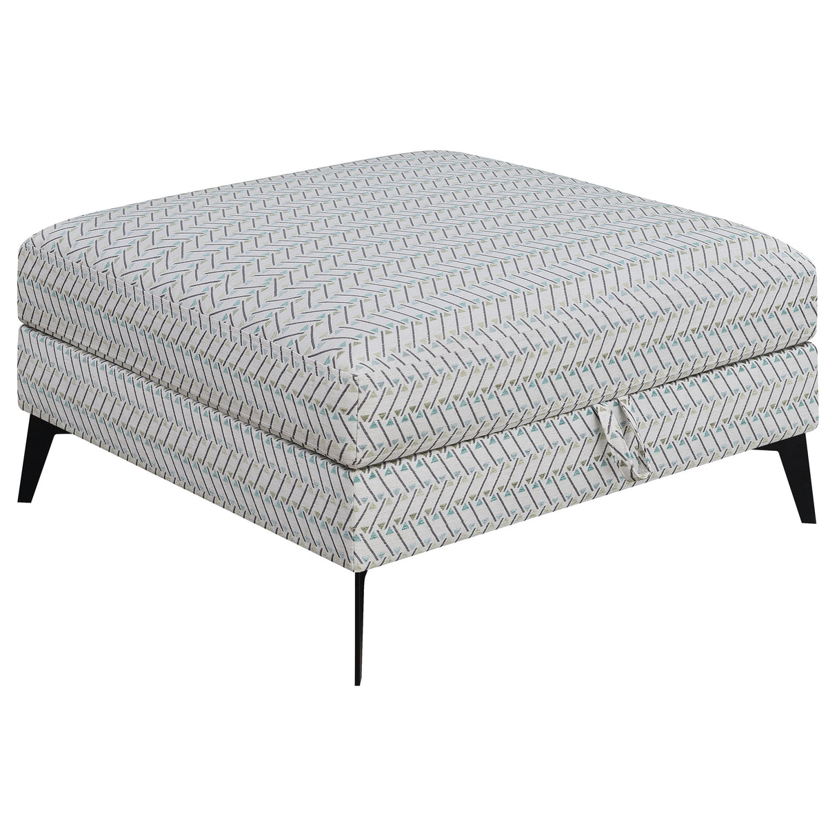 Furniture City Houma - Coaster - Clint Square Upholstered Tufted Storage Ottoman Aloe - 509807