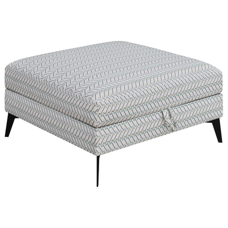 Furniture City Houma - Coaster - Clint Square Upholstered Tufted Storage Ottoman Aloe - 509807