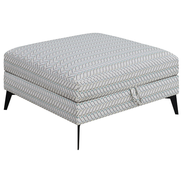 Furniture City Houma - Coaster - Clint Square Upholstered Tufted Storage Ottoman Aloe - 509807