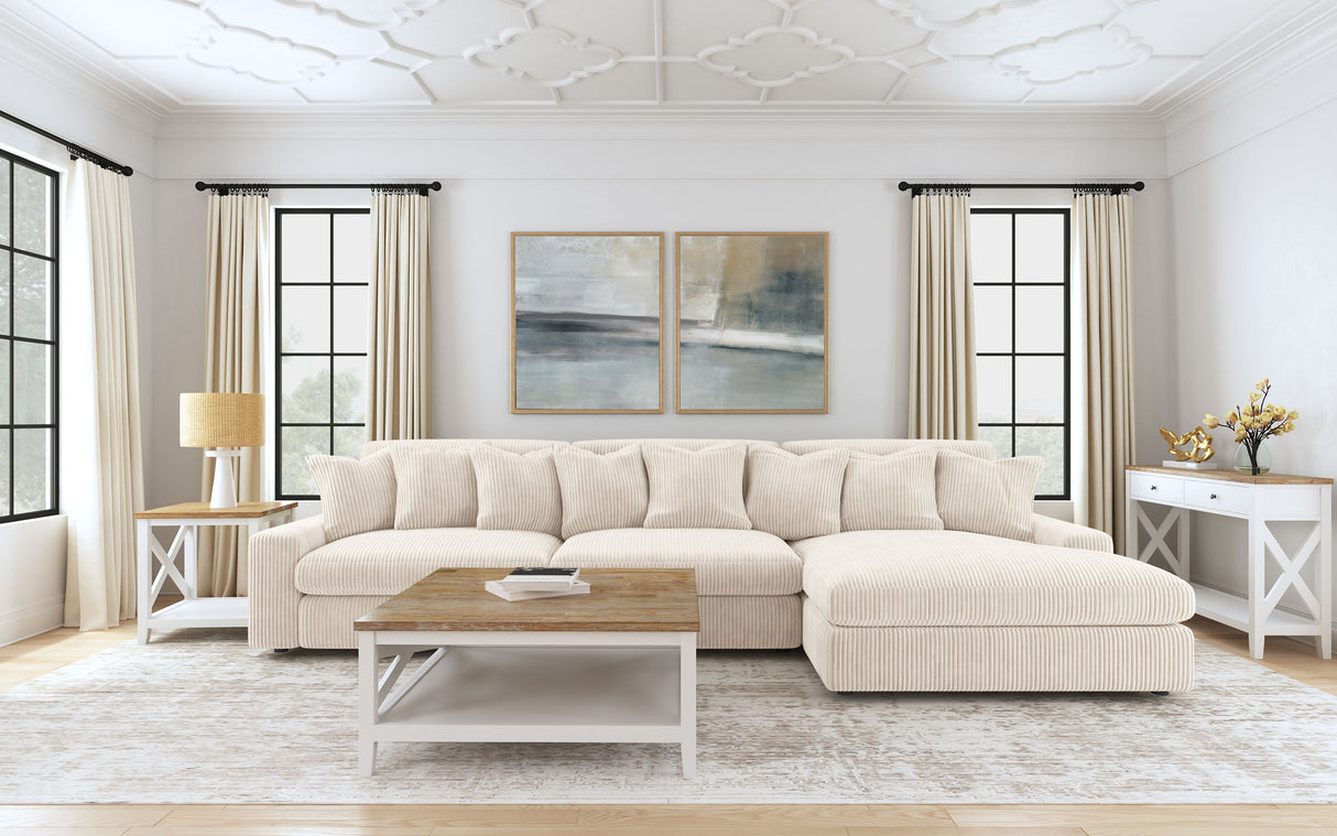 Furniture City Houma - Coaster - Blaine Upholstered Reversible Chaise Sectional Sofa Sand - 509899-SET