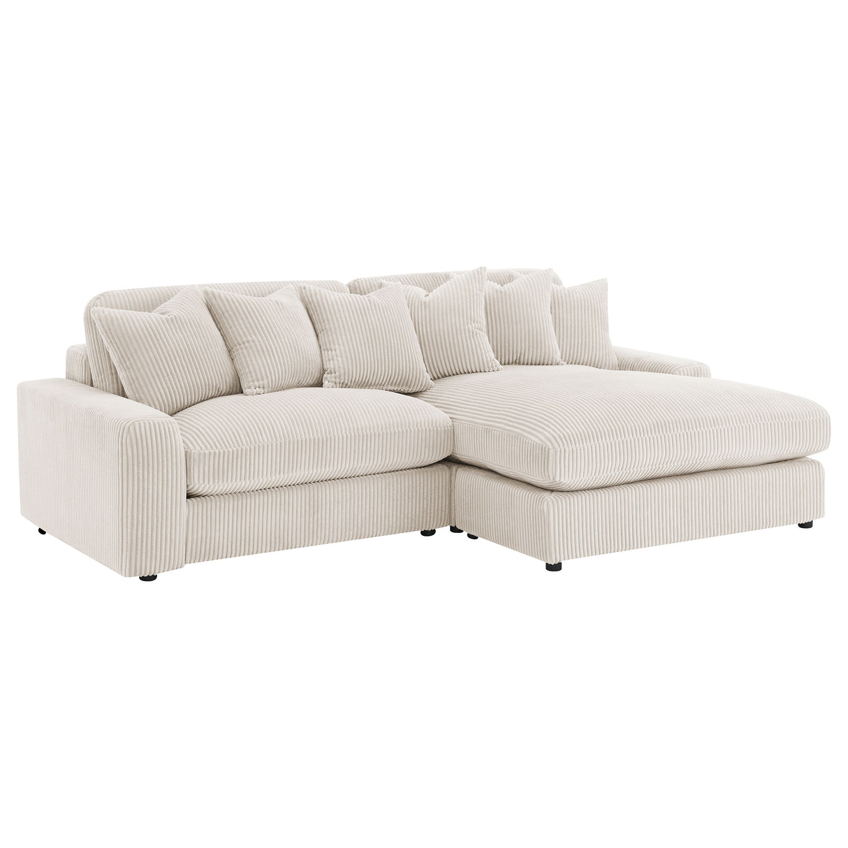 Furniture City Houma - Coaster - Blaine Upholstered Reversible Chaise Sectional Sofa Sand - 509899