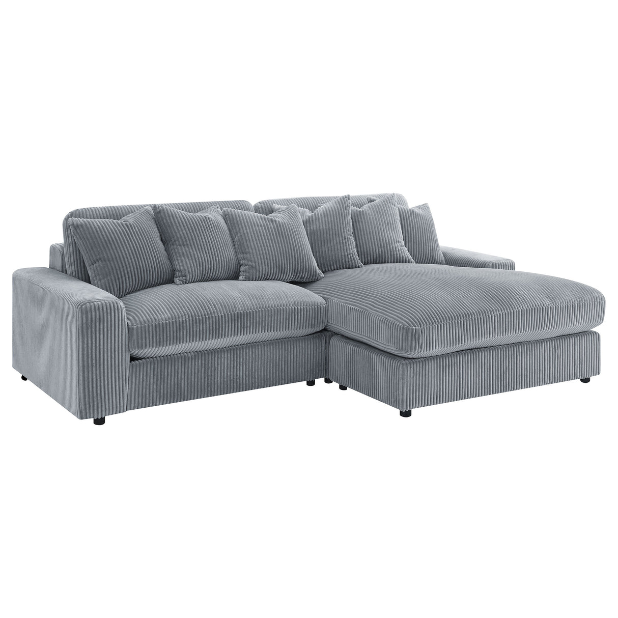 Furniture City Houma - Coaster - Blaine Upholstered Reversible Chaise Sectional Sofa Fog - 509900