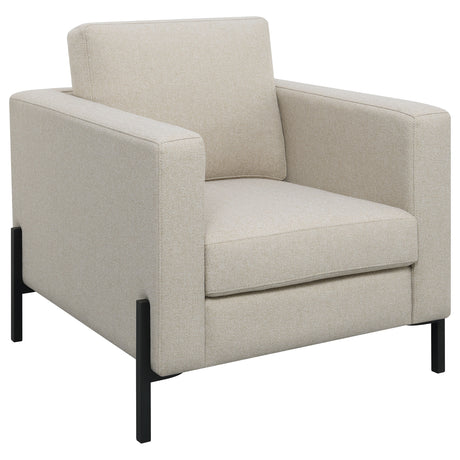 Furniture City Houma - Coaster - Tilly Upholstered Track Arm Accent Chair Oatmeal - 509903