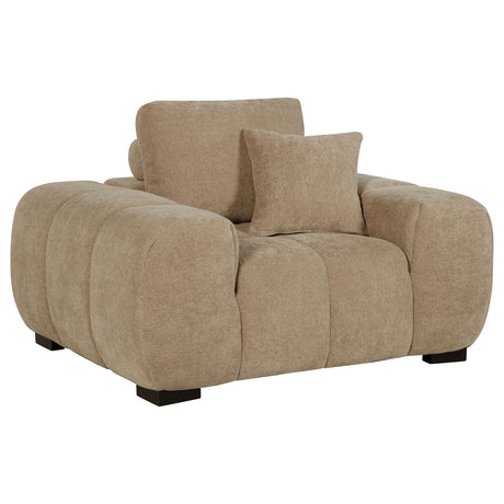 Furniture City Houma - Coaster - Octavia Upholstered Track Arm Accent Chair Camel - 509963