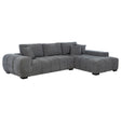 Furniture City Houma - Coaster - Octavia Upholstered Sectional Chaise Sofa Charcoal Grey - 509965