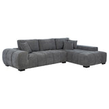 Furniture City Houma - Coaster - Octavia Upholstered Sectional Chaise Sofa Charcoal Grey - 509965